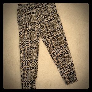 Beige & Cool Black Designs Printed Pants